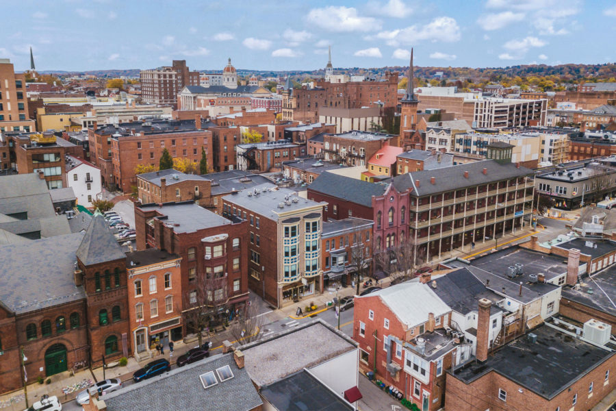 a view of York, PA from an overhead angle