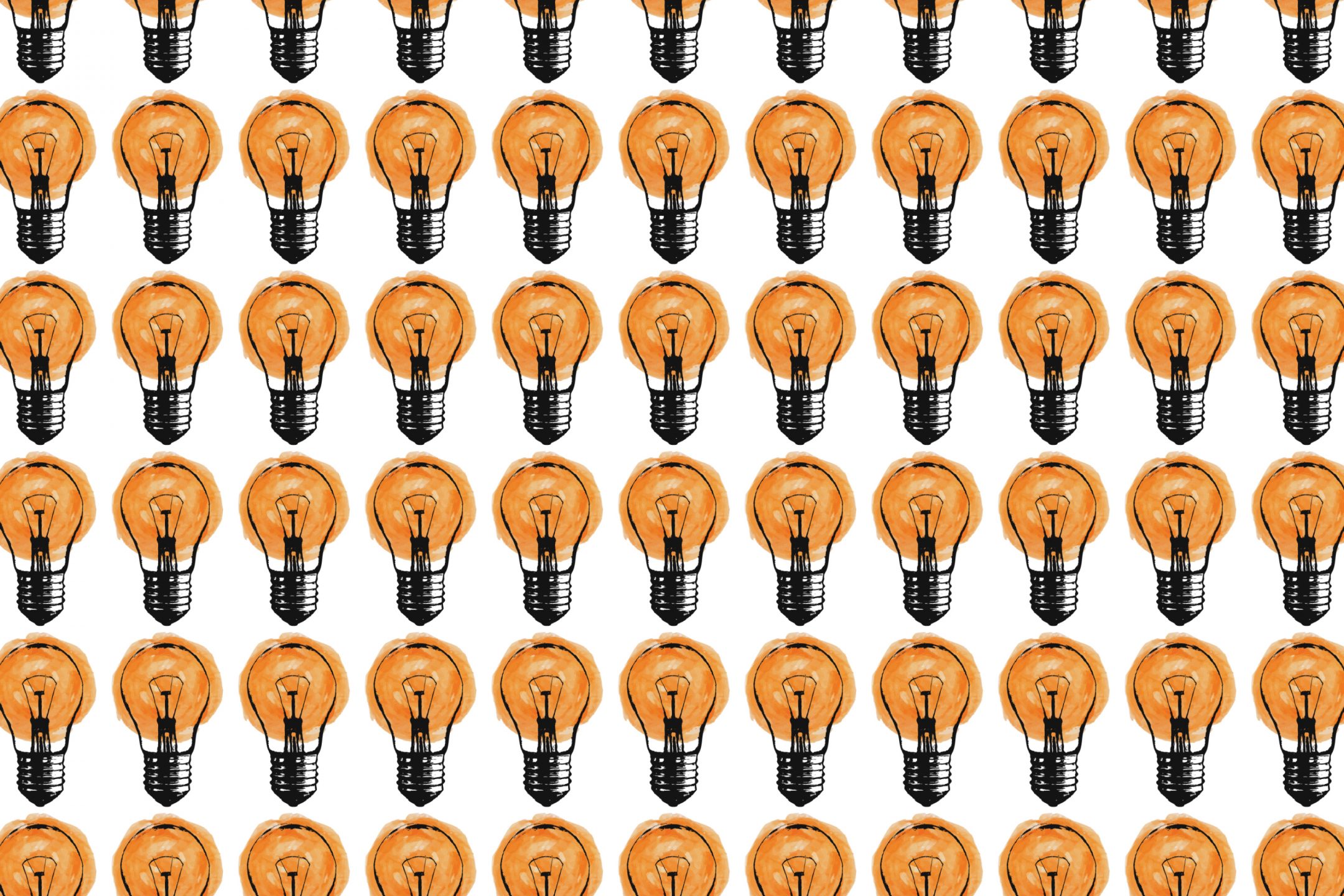lightbulb graphics repeated multiple times in rows and columns